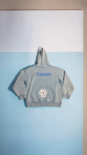 Load image into Gallery viewer, WOMEN'S CYAN OVERSIZED "LINESTEP" HOODIE
