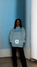 Load image into Gallery viewer, WOMEN'S CYAN OVERSIZED "LINESTEP" HOODIE
