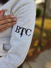 Load image into Gallery viewer, GRAY BTC "STAMPED" UNISEX HOODIE

