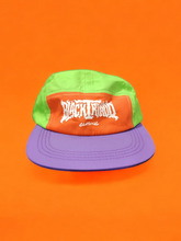 Load image into Gallery viewer, BTC Purple/Orange/Green Colorblock Wavy Hat
