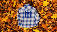 Load image into Gallery viewer, Orange Blue Plaid Vibration Sweater
