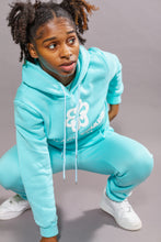 Load image into Gallery viewer, Caribbean Blue Women's BTC Gleam Hoodie Set
