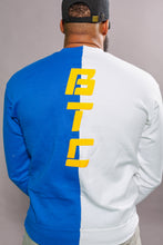 Load image into Gallery viewer, BTC Blue and White Two-Faced Sweater

