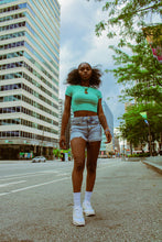 Load image into Gallery viewer, Turquoise Hancock Women's Crop Top
