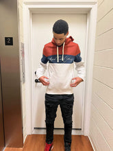 Load image into Gallery viewer, Lavender Red Pyramid Colorblock Hoodie
