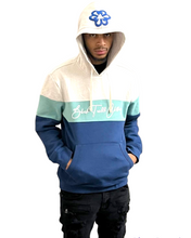 Load image into Gallery viewer, Baby Blue Pyramid Colorblock Hoodie

